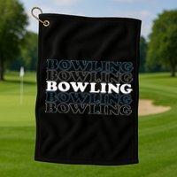 Bowling Gift For Men Husband Or Dad Retro Bowling Text Golf Towel