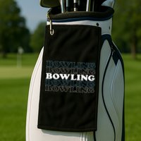 Bowling Gift For Men Husband Or Dad Retro Bowling Text Golf Towel