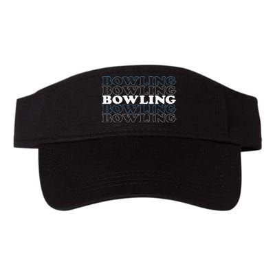 Bowling Gift For Men Husband Or Dad Retro Bowling Text Valucap Bio-Washed Visor