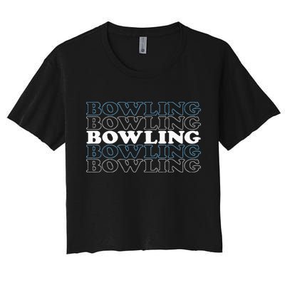 Bowling Gift For Men Husband Or Dad Retro Bowling Text Crop Top