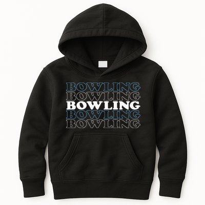 Bowling Gift For Men Husband Or Dad Retro Bowling Text Kids Hoodie