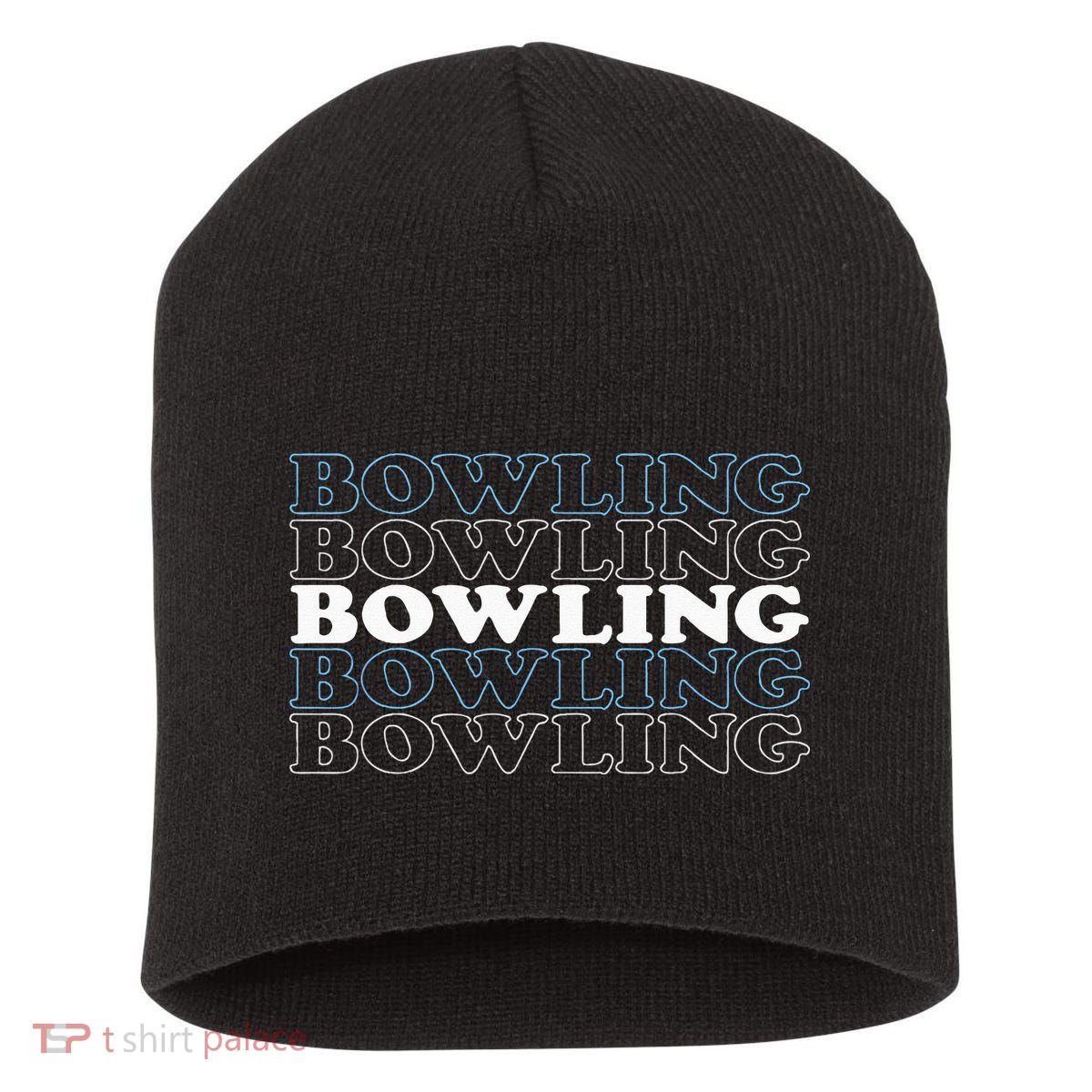 Bowling Gift For Men Husband Or Dad Retro Bowling Text Short Acrylic Beanie