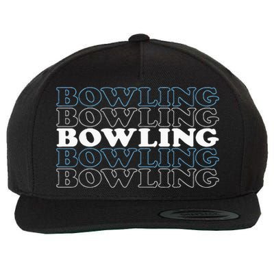 Bowling Gift For Men Husband Or Dad Retro Bowling Text Wool Snapback Cap