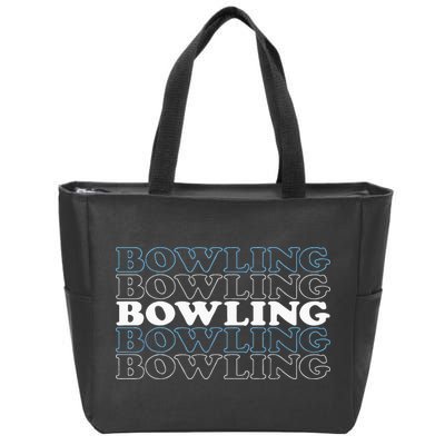 Bowling Gift For Men Husband Or Dad Retro Bowling Text Zip Tote Bag