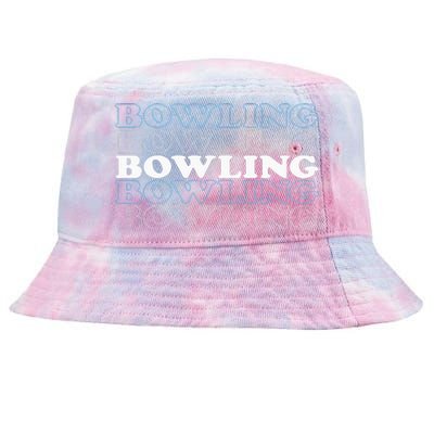 Bowling Gift For Men Husband Or Dad Retro Bowling Text Tie-Dyed Bucket Hat