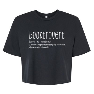 Booktrovert Gift For Librarian Bella+Canvas Jersey Crop Tee