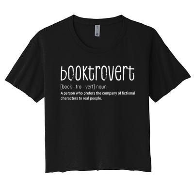 Booktrovert Gift For Librarian Women's Crop Top Tee