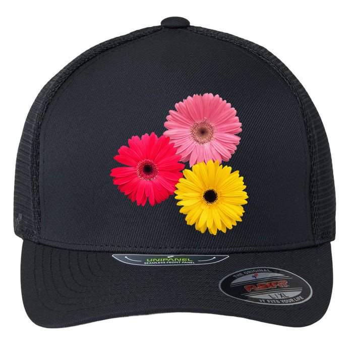 Blooming Gerbera Flower Daisies Gerberas Daisy Flowery Flexfit Unipanel Trucker Cap