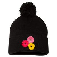 Blooming Gerbera Flower Daisies Gerberas Daisy Flowery Pom Pom 12in Knit Beanie