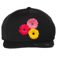 Blooming Gerbera Flower Daisies Gerberas Daisy Flowery Wool Snapback Cap