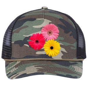 Blooming Gerbera Flower Daisies Gerberas Daisy Flowery Retro Rope Trucker Hat Cap