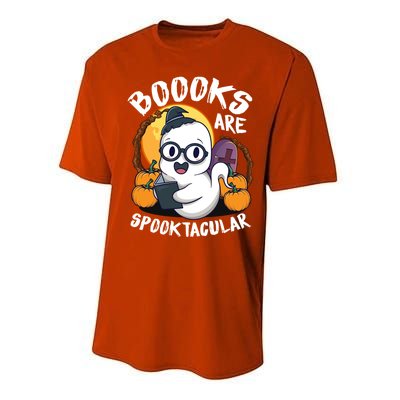 Boooks Ghost Funny Halloween Teacher Book Library Reading Meaningful Gift Performance Sprint T-Shirt