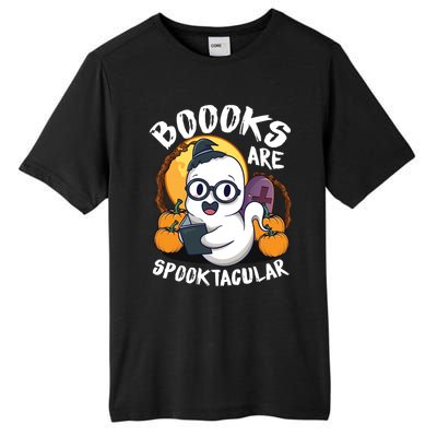 Boooks Ghost Funny Halloween Teacher Book Library Reading Meaningful Gift Tall Fusion ChromaSoft Performance T-Shirt