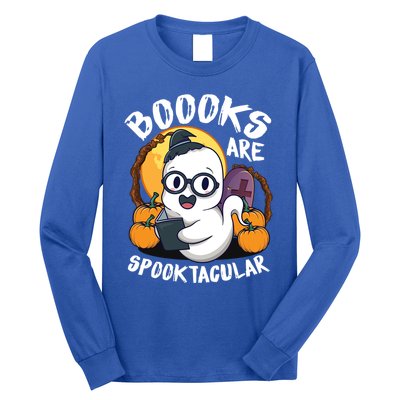 Boooks Ghost Funny Halloween Teacher Book Library Reading Meaningful Gift Long Sleeve Shirt