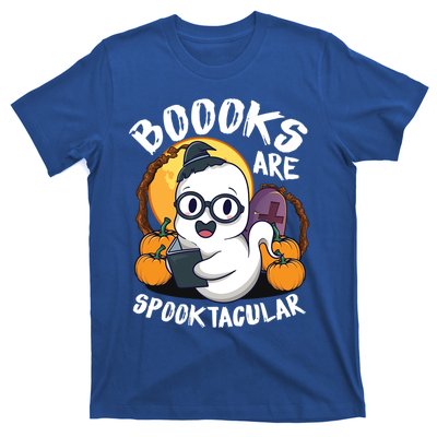 Boooks Ghost Funny Halloween Teacher Book Library Reading Meaningful Gift T-Shirt