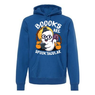 Boooks Ghost Funny Halloween Teacher Book Library Reading Meaningful Gift Premium Hoodie