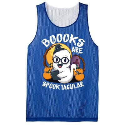 Boooks Ghost Funny Halloween Teacher Book Library Reading Meaningful Gift Mesh Reversible Basketball Jersey Tank