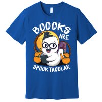 Boooks Ghost Funny Halloween Teacher Book Library Reading Meaningful Gift Premium T-Shirt