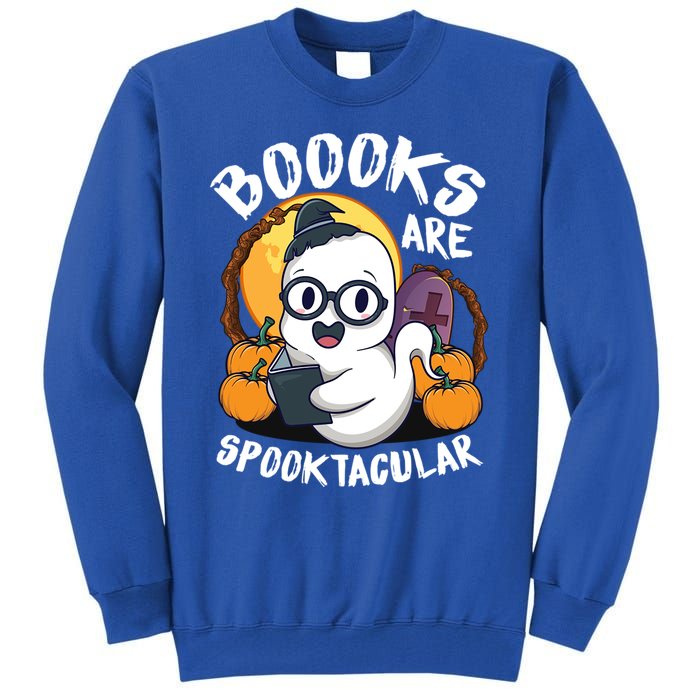 Boooks Ghost Funny Halloween Teacher Book Library Reading Meaningful Gift Tall Sweatshirt