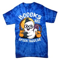 Boooks Ghost Funny Halloween Teacher Book Library Reading Meaningful Gift Tie-Dye T-Shirt