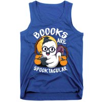 Boooks Ghost Funny Halloween Teacher Book Library Reading Meaningful Gift Tank Top