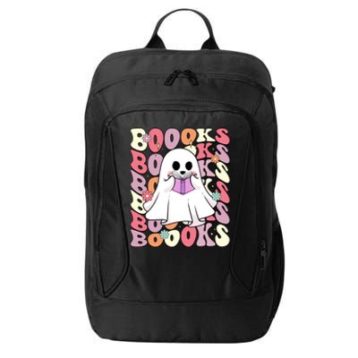 Boooks Ghost Groovy Book Reading Halloween Teacher Gift City Backpack