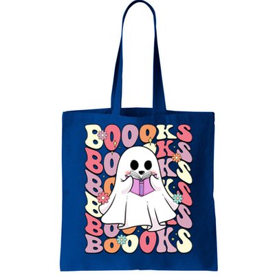 Boooks Ghost Groovy Book Reading Halloween Teacher Gift Tote Bag