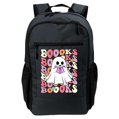 Boooks Ghost Groovy Book Reading Halloween Teacher Gift Daily Commute Backpack