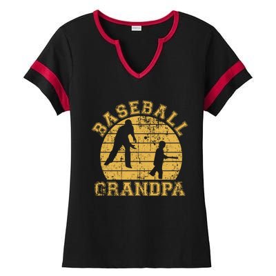 Baseball Grandpa Grandfather Grandson Proud Papa Dad Sports Gift Ladies Halftime Notch Neck Tee