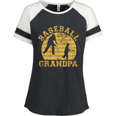 Baseball Grandpa Grandfather Grandson Proud Papa Dad Sports Gift Enza Ladies Jersey Colorblock Tee