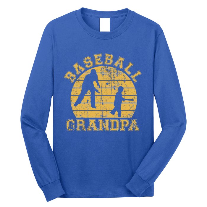 Baseball Grandpa Grandfather Grandson Proud Papa Dad Sports Gift Long Sleeve Shirt