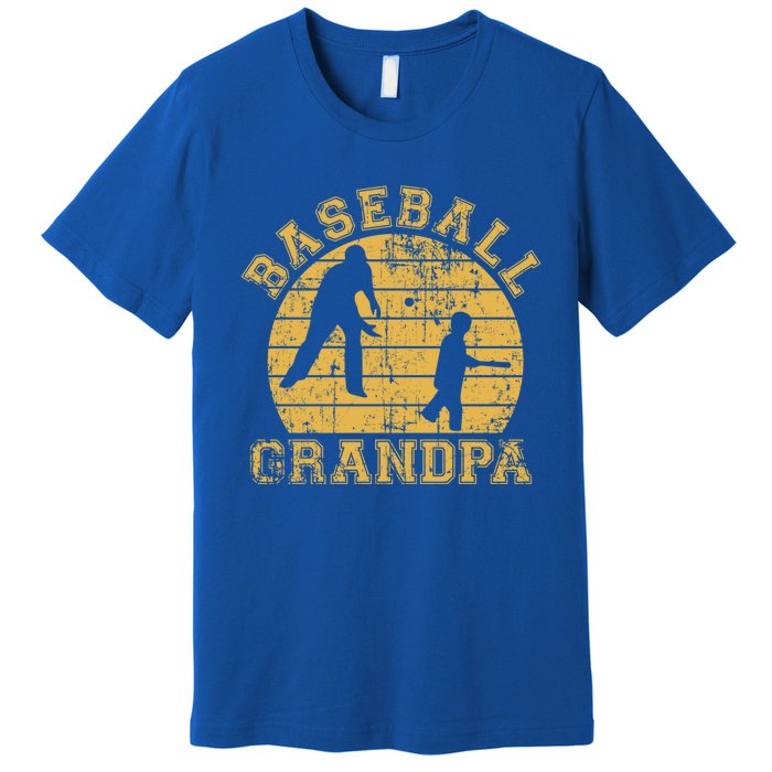 Baseball Grandpa Grandfather Grandson Proud Papa Dad Sports Gift Premium T-Shirt