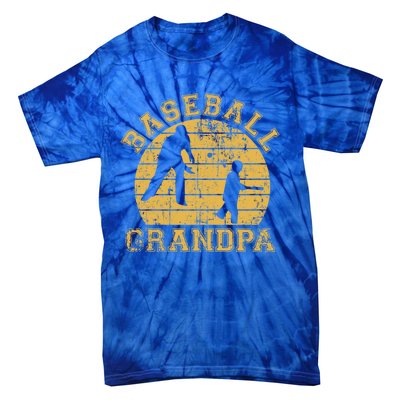 Baseball Grandpa Grandfather Grandson Proud Papa Dad Sports Gift Tie-Dye T-Shirt