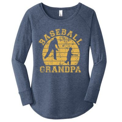 Baseball Grandpa Grandfather Grandson Proud Papa Dad Sports Gift Women's Perfect Tri Tunic Long Sleeve Shirt