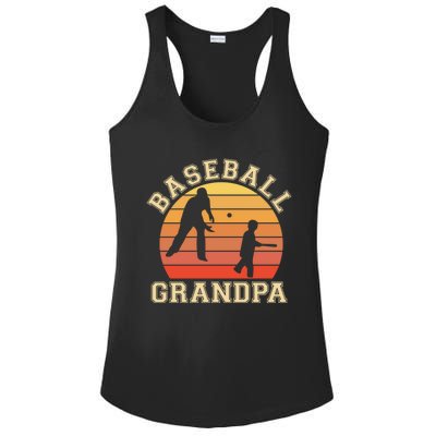 Baseball Grandpa Grandfather Grandson Proud Papa Dad Sports Gift Ladies PosiCharge Competitor Racerback Tank