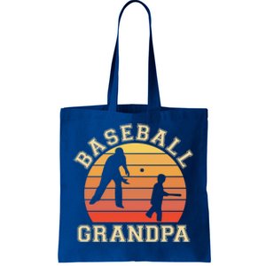 Baseball Grandpa Grandfather Grandson Proud Papa Dad Sports Gift Tote Bag