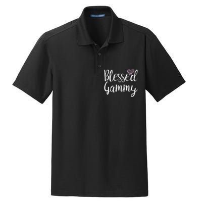 Blessed Gammy Grandma Gifts Dry Zone Grid Polo