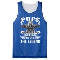 Biker Grandpa Gift Pops The Myth The Legend Motorcycle Gift Mesh Reversible Basketball Jersey Tank