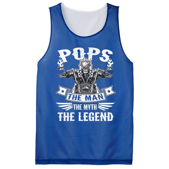 Biker Grandpa Gift Pops The Myth The Legend Motorcycle Gift Mesh Reversible Basketball Jersey Tank