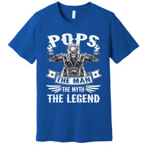 Biker Grandpa Gift Pops The Myth The Legend Motorcycle Gift Premium T-Shirt