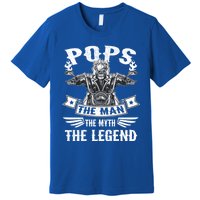 Biker Grandpa Gift Pops The Myth The Legend Motorcycle Gift Premium T-Shirt