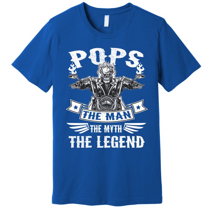 Biker Grandpa Gift Pops The Myth The Legend Motorcycle Gift Premium T-Shirt