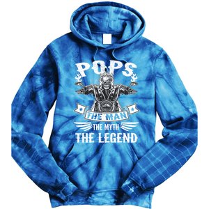 Biker Grandpa Gift Pops The Myth The Legend Motorcycle Gift Tie Dye Hoodie