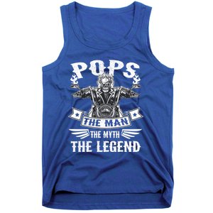 Biker Grandpa Gift Pops The Myth The Legend Motorcycle Gift Tank Top