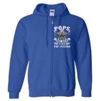 Biker Grandpa Gift Pops The Myth The Legend Motorcycle Gift Full Zip Hoodie