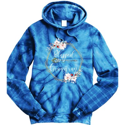 Blessed Grangran Grandma Gift Tie Dye Hoodie