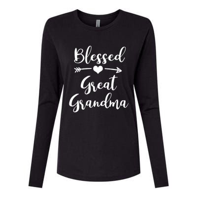 Blessed Great Grandma Heart And Arrow Great Grandma Funny Gift Womens Cotton Relaxed Long Sleeve T-Shirt