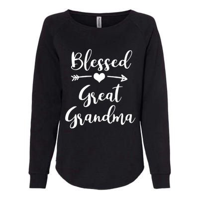 Blessed Great Grandma Heart And Arrow Great Grandma Funny Gift Womens California Wash Sweatshirt