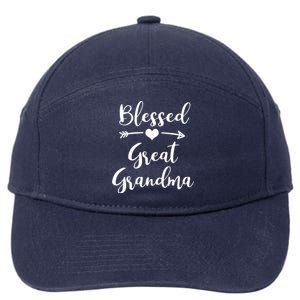 Blessed Great Grandma Heart And Arrow Great Grandma Funny Gift 7-Panel Snapback Hat