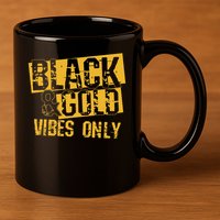 Black Gold Game Day Group For High School Football 11oz C Handle Ceramic Mug